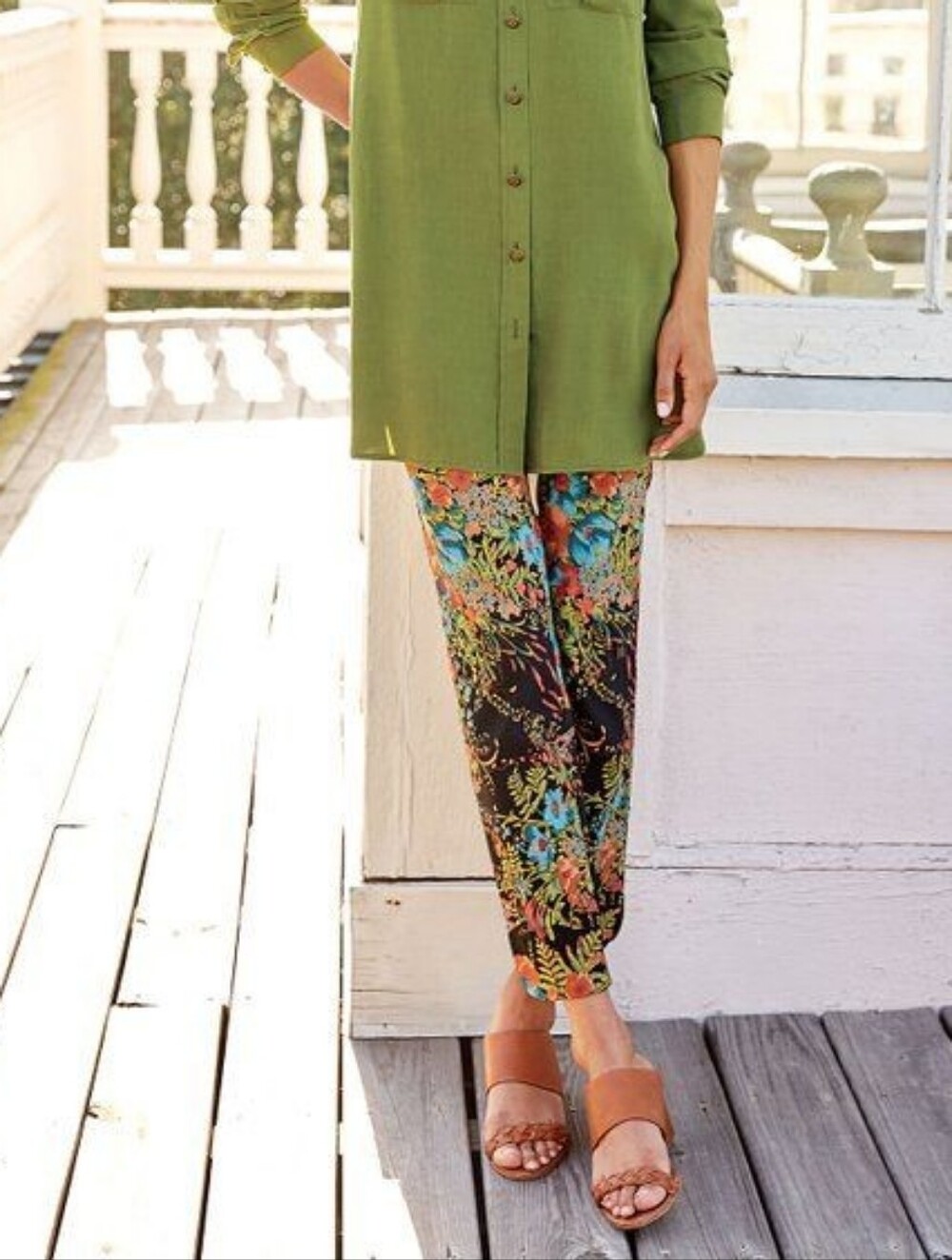 Soft Surroundings In Bloom Ankle Length Pull On Pants